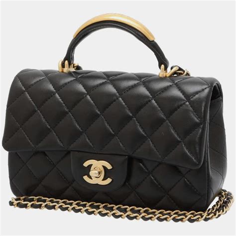 chanel paris-salzburg mini flap bag|Mini flap bag with top handle, Lambskin & lacquered metal.